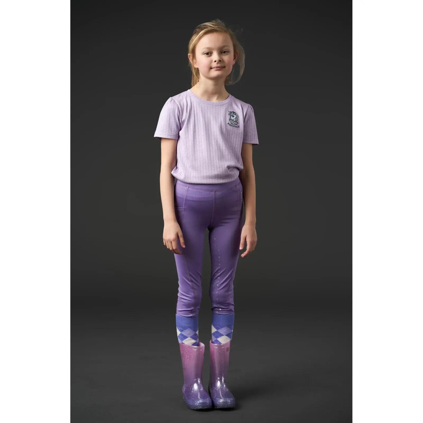 Dziewczęce legginsy jeździeckie z pełną przyczepnością Equipage Molly Glitter 3/5