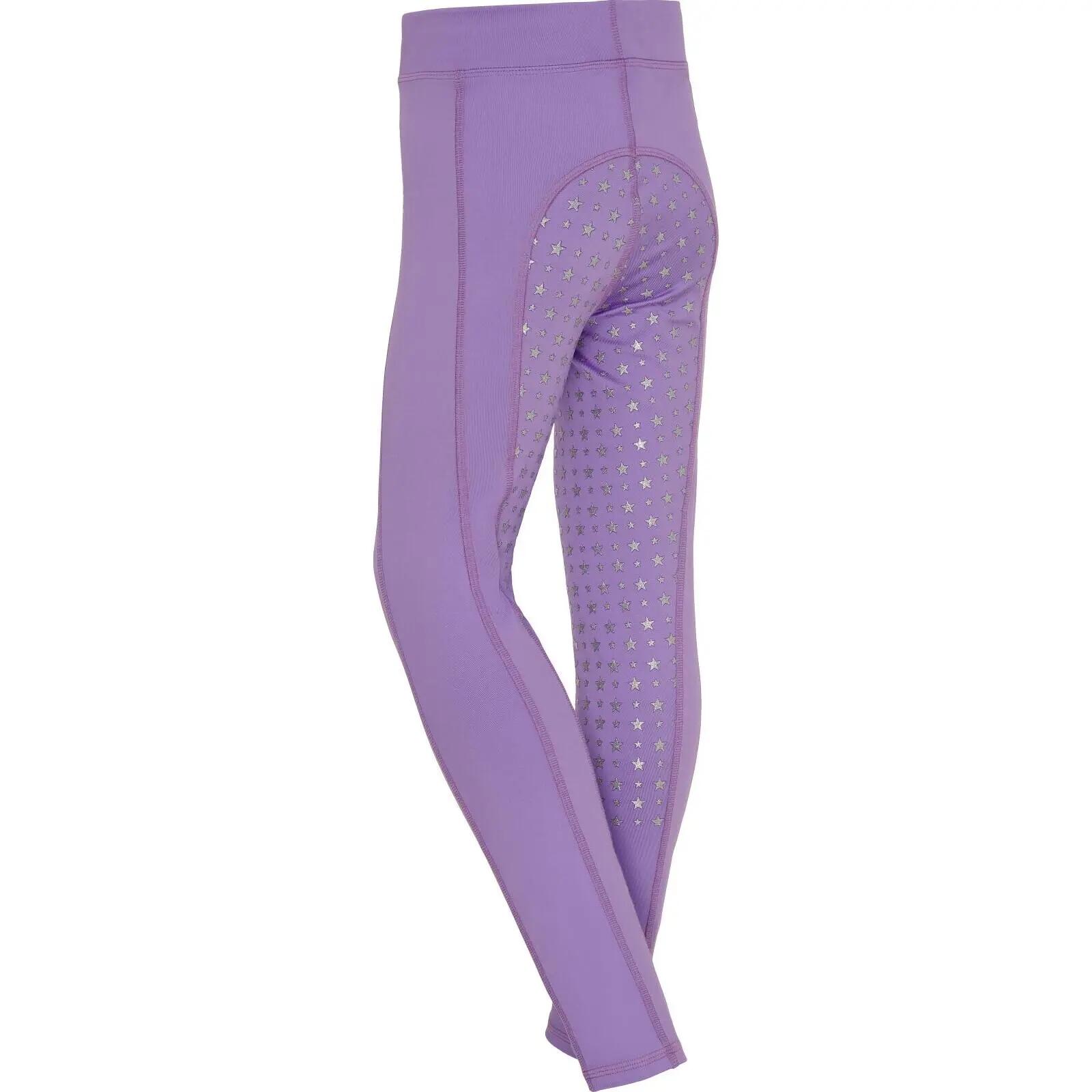 Dziewczęce legginsy jeździeckie z pełną przyczepnością Equipage Molly Glitter 2/5