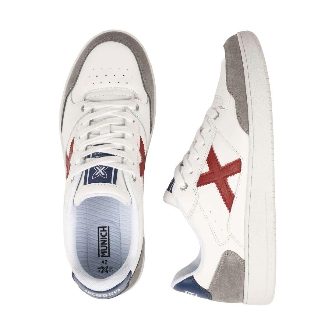 Zapatillas Munich Blancas Burdeos y Marino Legit Man de Estilo Tenis Clásico 2/5