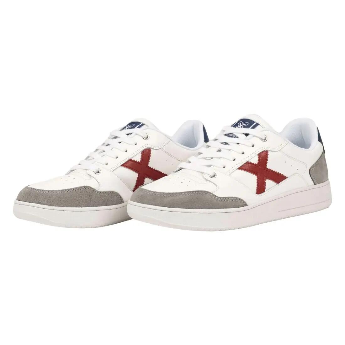 Zapatillas Munich Blancas Burdeos y Marino Legit Man de Estilo Tenis Clásico 3/5