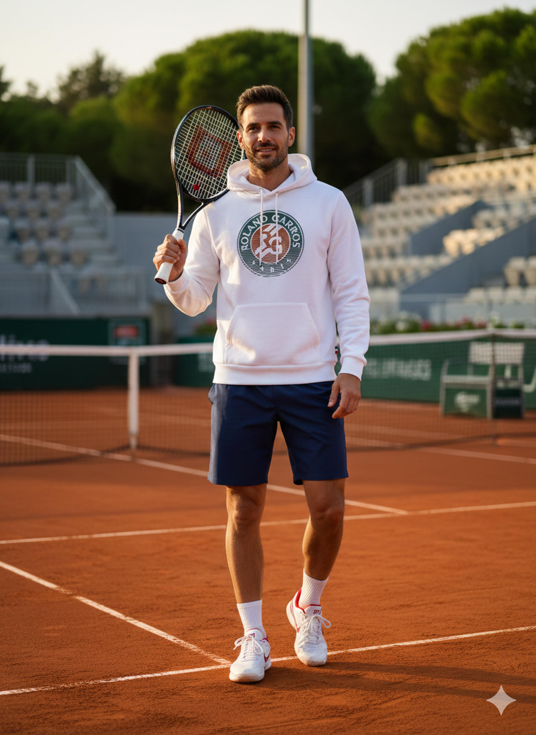 Sweat capuche Roland Garros - Collection officielle - Taille Homme - Tennis 3/4