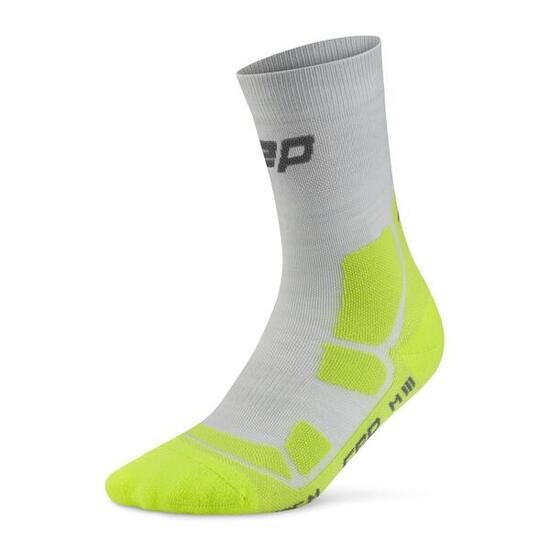 CEP Hiking Merino Mid-Cut Compressie - Neongeel - Heren(39/42)