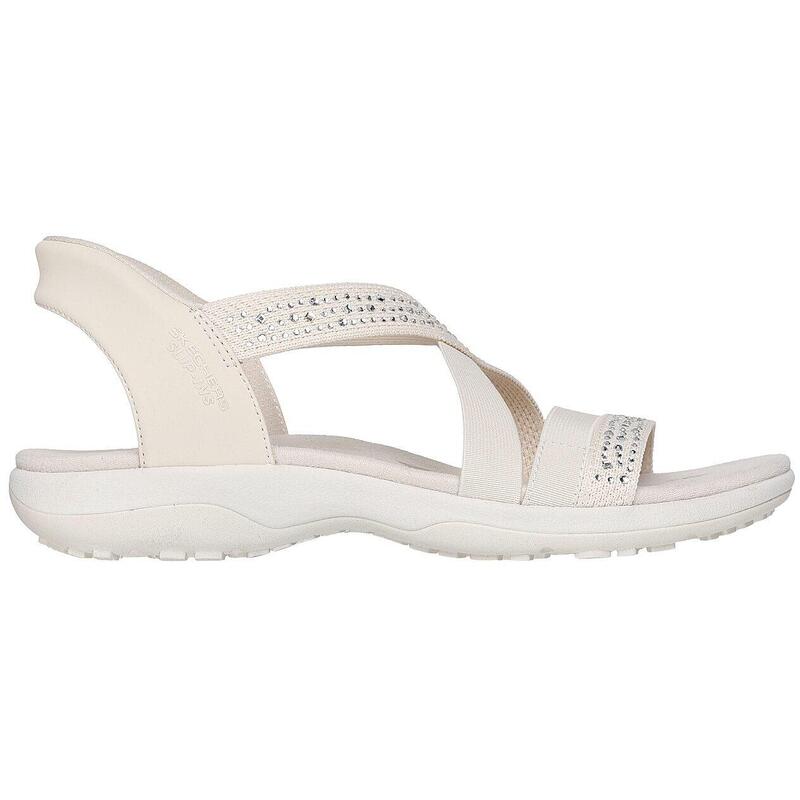 Sandale femei Skechers Reggae Slim - Summer Sparkle, Bej