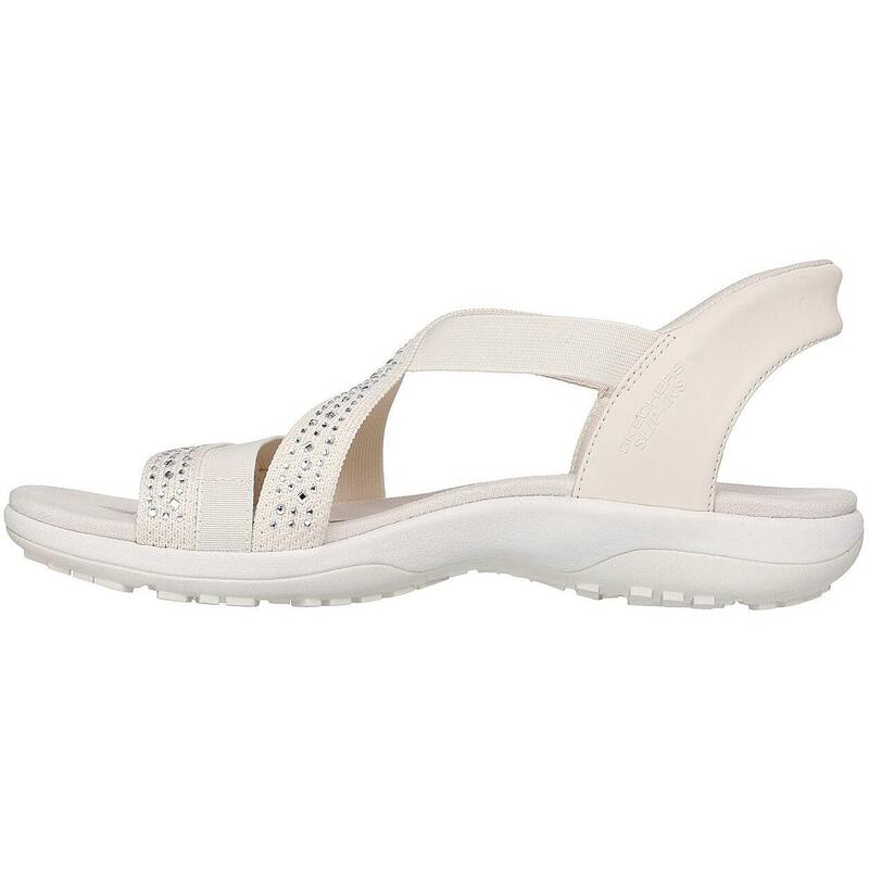 Sandale femei Skechers Reggae Slim - Summer Sparkle, Bej