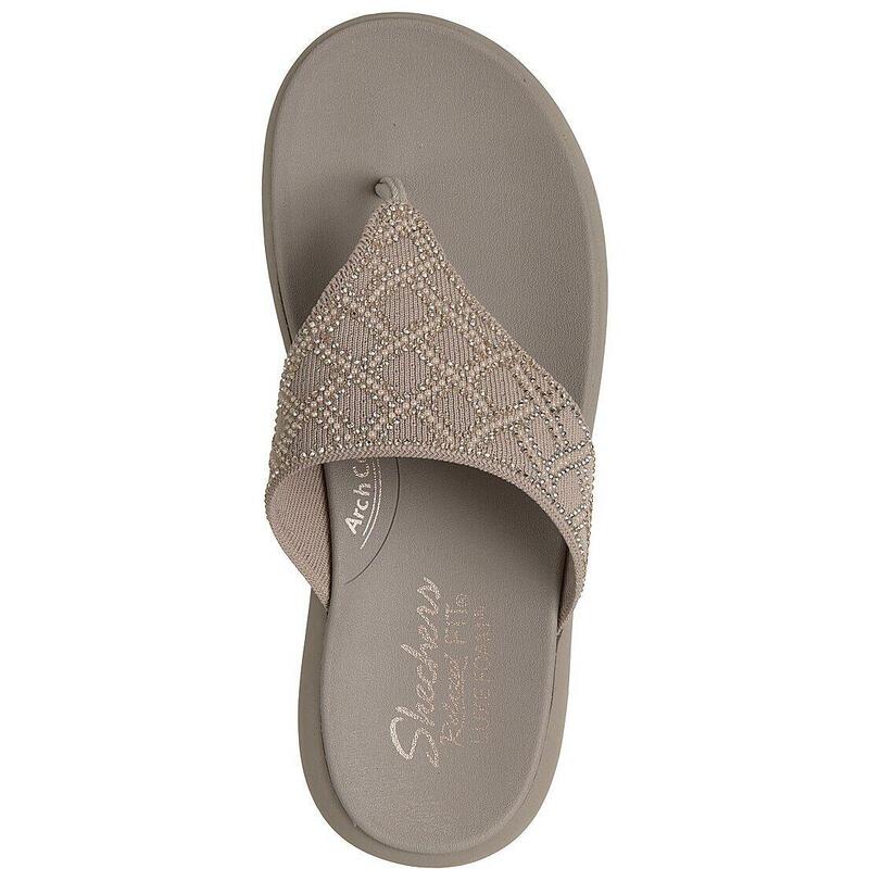Slapi femei Skechers Asana Luxe, Bej
