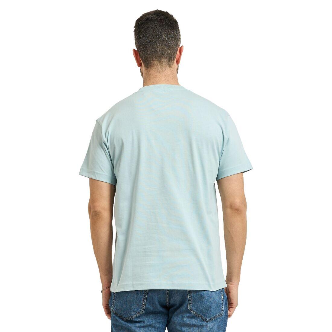 Camiseta Azul Vans Left Chest Dawn Mist Básica de Corte Regular 3/4
