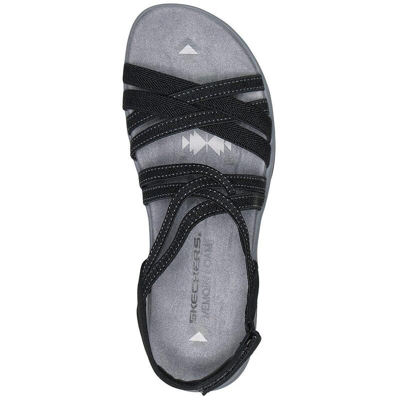 Sandale femei Skechers Reggae Slim - Summer Getaway, Negru