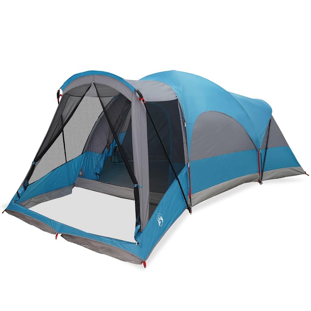 Tienda túnel VidaXL para 8 personas, impermeable, azul 2/7