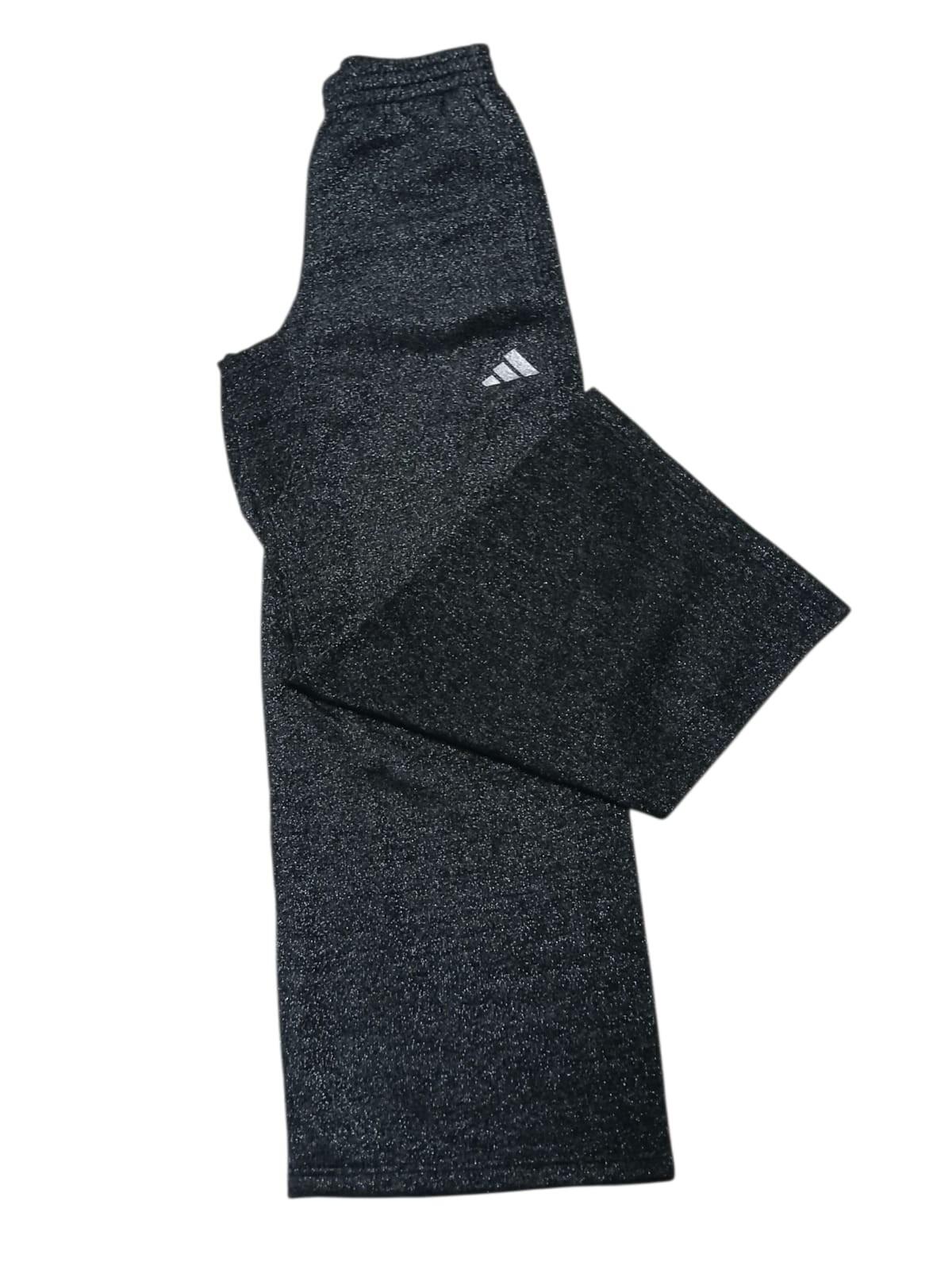 Pantalone donna adidas all szn holiday glitter fleece loose - grigio 3/6