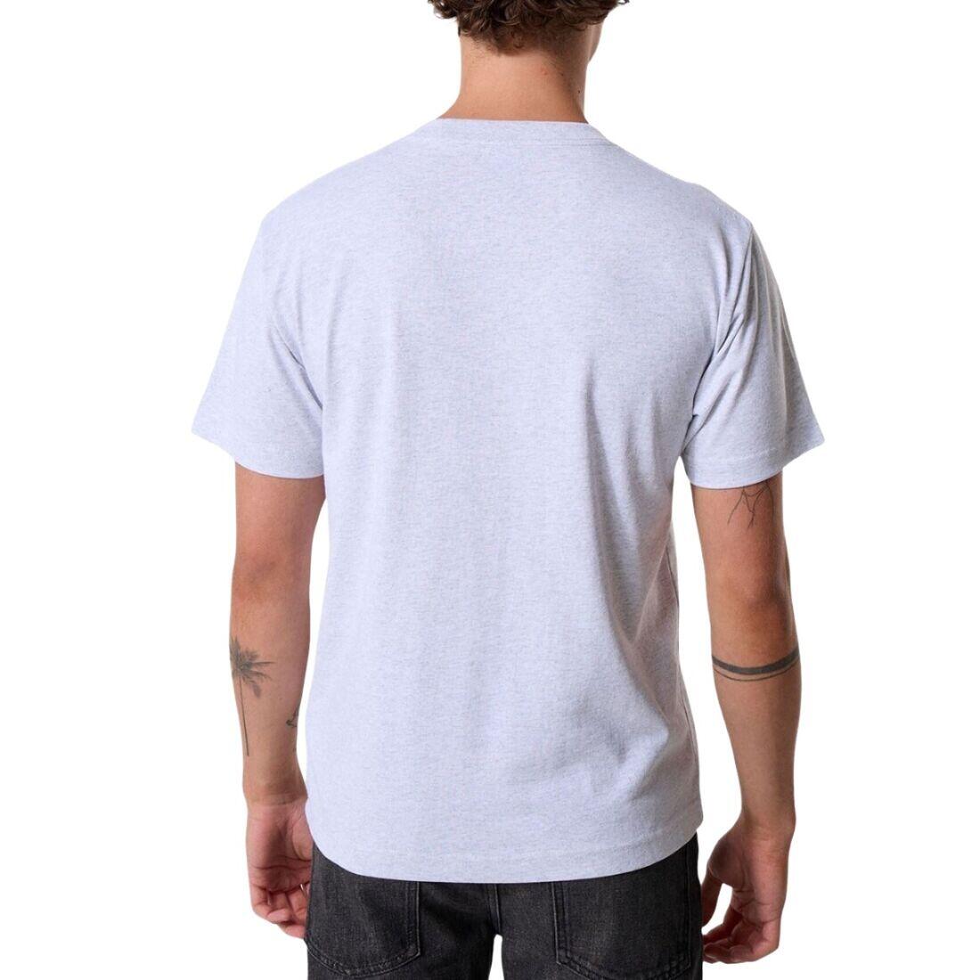Camiseta Gris Vans Left Chest Light Grey Heather Básica de Corte Regular 3/4