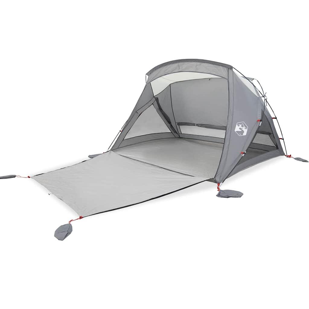 VidaXL tienda de playa impermeable para 2 personas gris 2/7