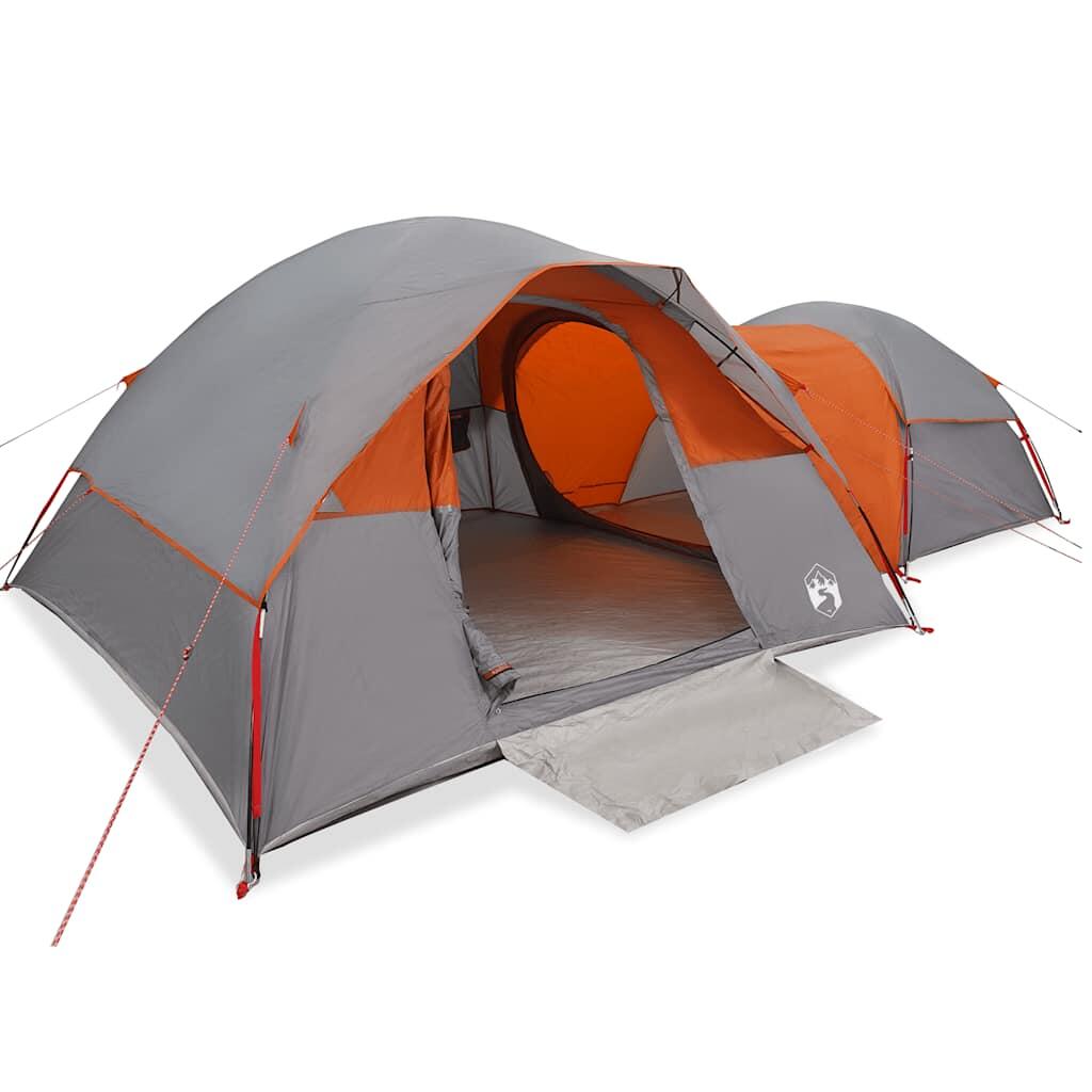 VidaXL Tienda de camping 5 personas impermeable gris y naranja 2/7