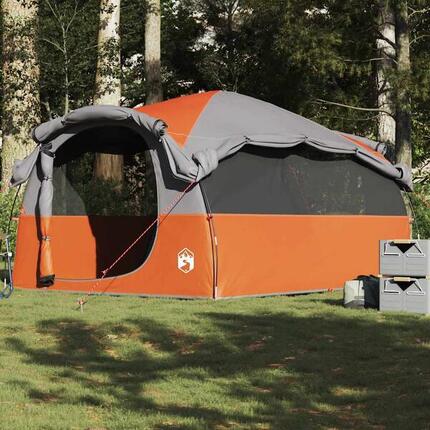 VidaXL Tunnelzelt 6 Personen wasserdicht, grau-orange