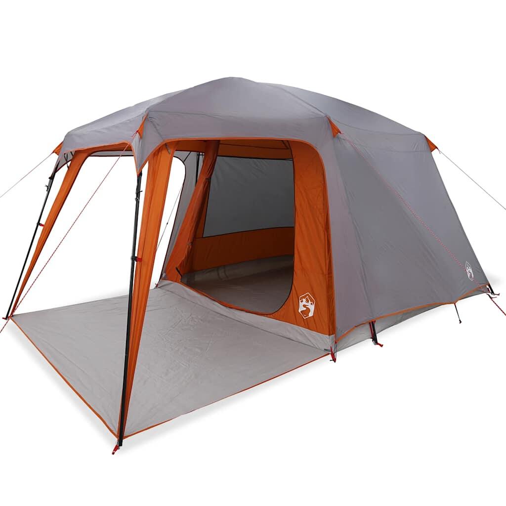 VidaXL Campingzelt mit Verandakuppel 5 Personen wasserdicht grau-orange 2/7