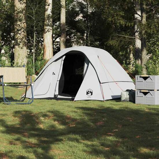 VidaXL Campingzelt Hütte 4-Personen, Verdunkelungsstoff Weiß, wasserdicht