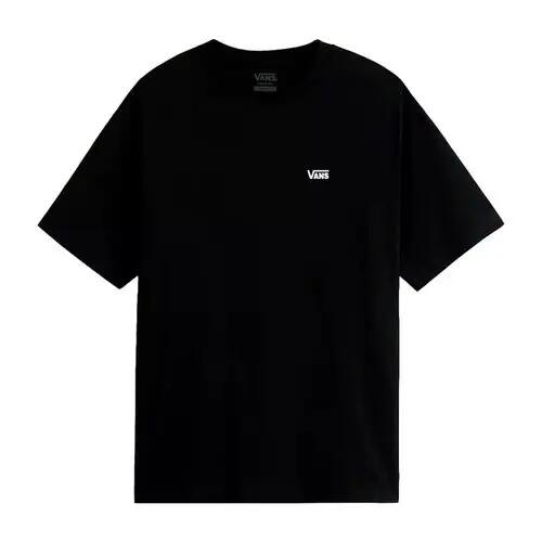 Camiseta Negra Vans Left Chest Black Básica de Corte Regular 3/4