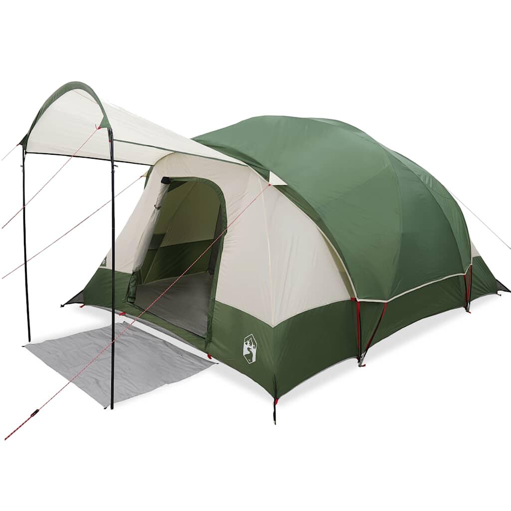 Tienda túnel VidaXL para 8 personas, impermeable, verde 2/7