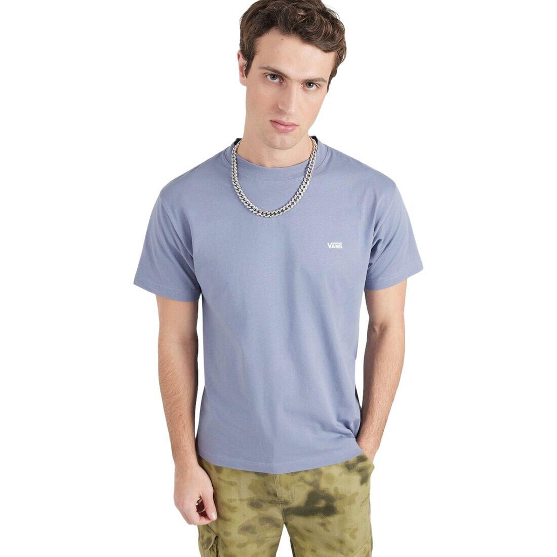 Camiseta Azul Ahumado Vans Left Chest Glacial Slate Básica de Corte Regular 2/4