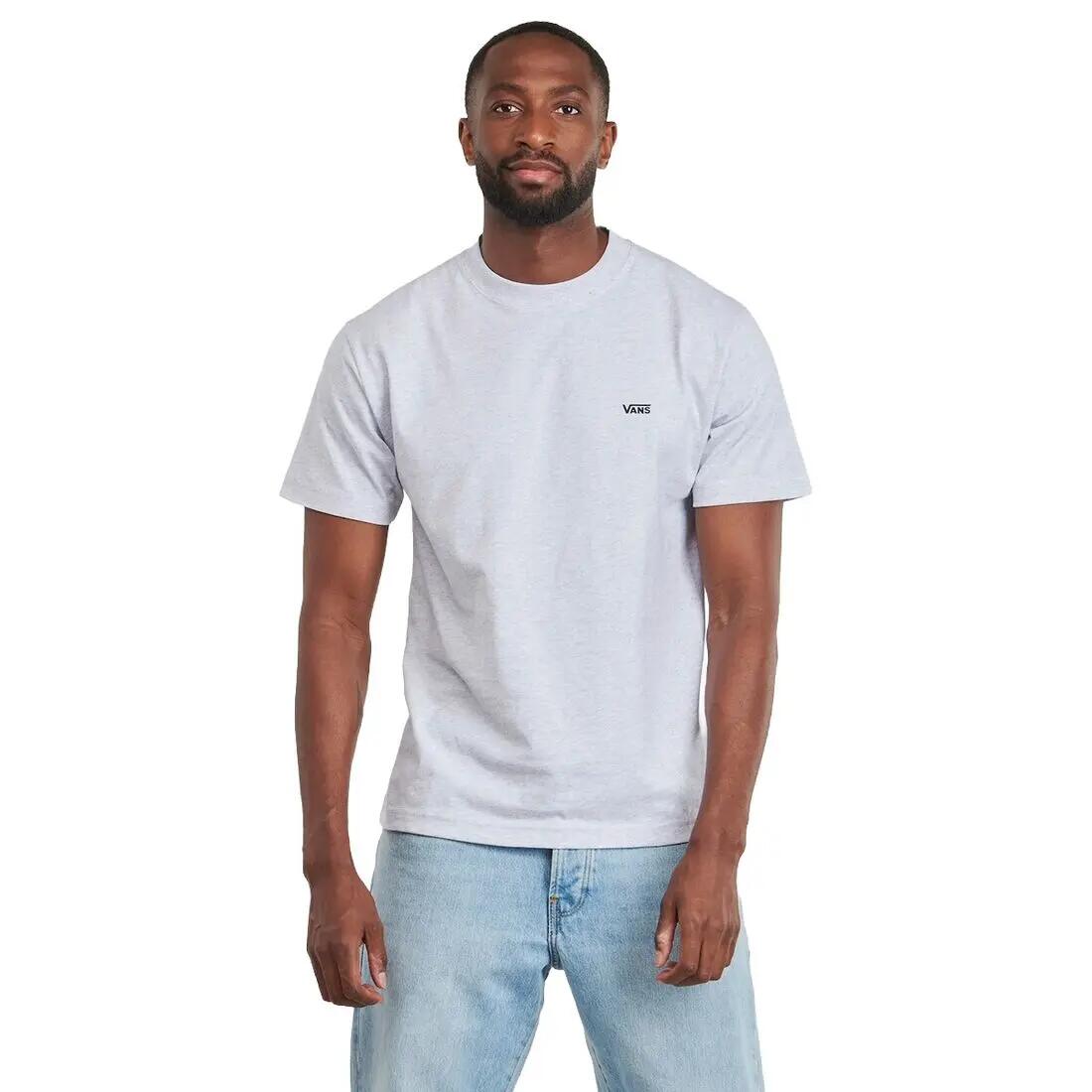 Camiseta Gris Vans Left Chest Light Grey Heather Básica de Corte Regular 2/4
