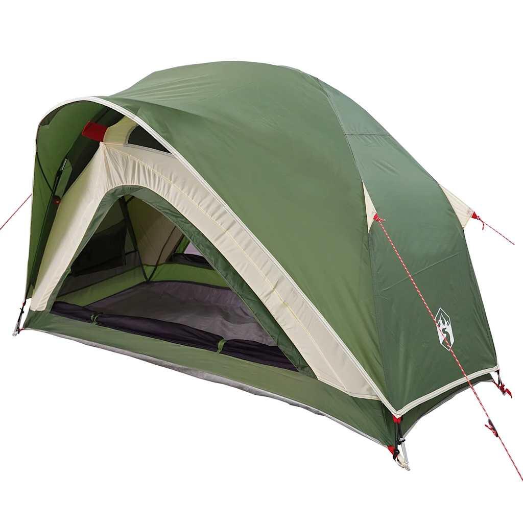 VidaXL tienda de campaña 1 persona impermeable verde 3/7