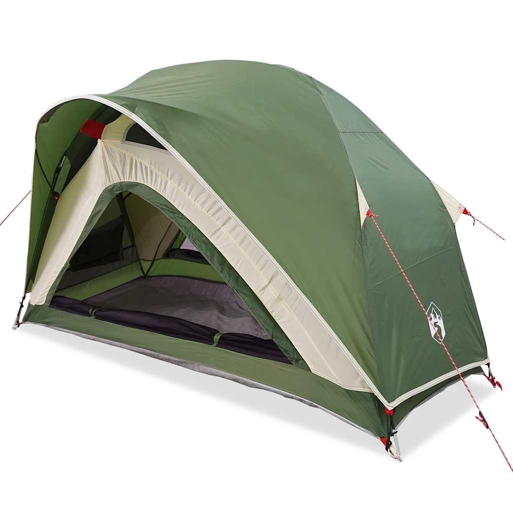 VidaXL tienda de campaña 1 persona impermeable verde 2/7