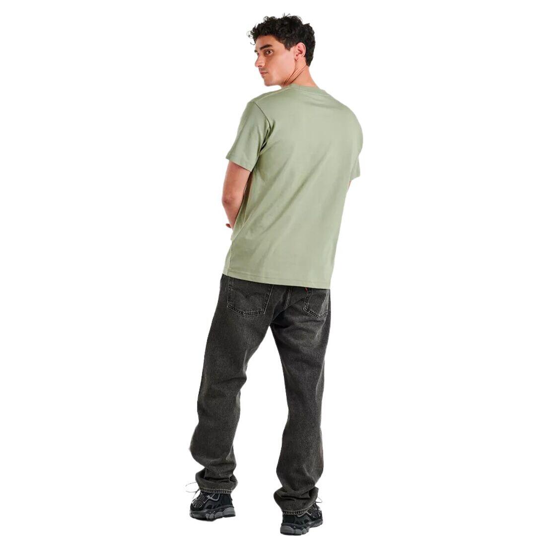 Camiseta Verde Vans Left Chest Soft Sage Básica de Corte Regular 2/4