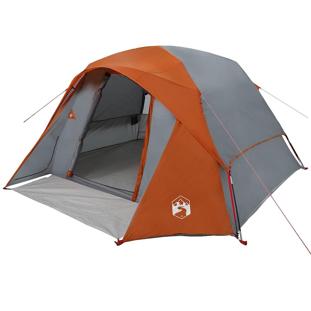 Tienda VidaXL 4 personas impermeable gris y naranja 3/7
