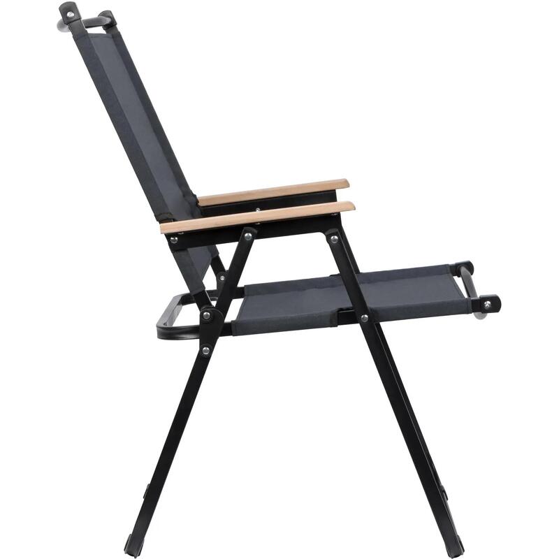 Scaun camping pliabil Abbey LUCCA-085, Melanj antracit/negru, 62 x 54 x 85 cm