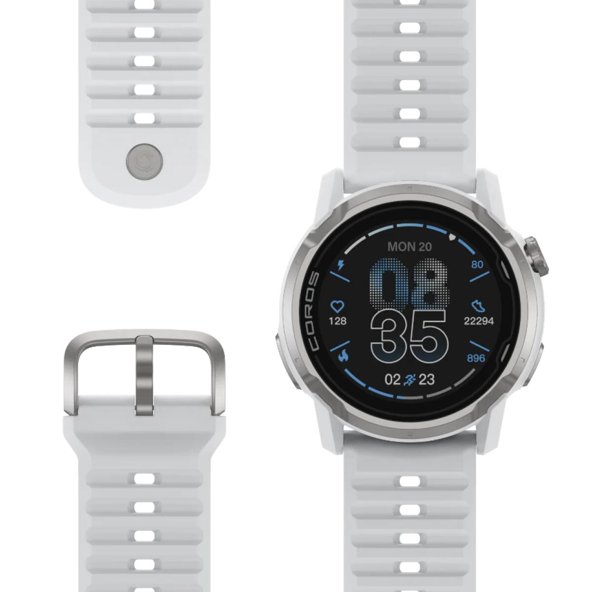 Coros Apex 4 46mm GPS horloge met witte siliconen armband 6/7