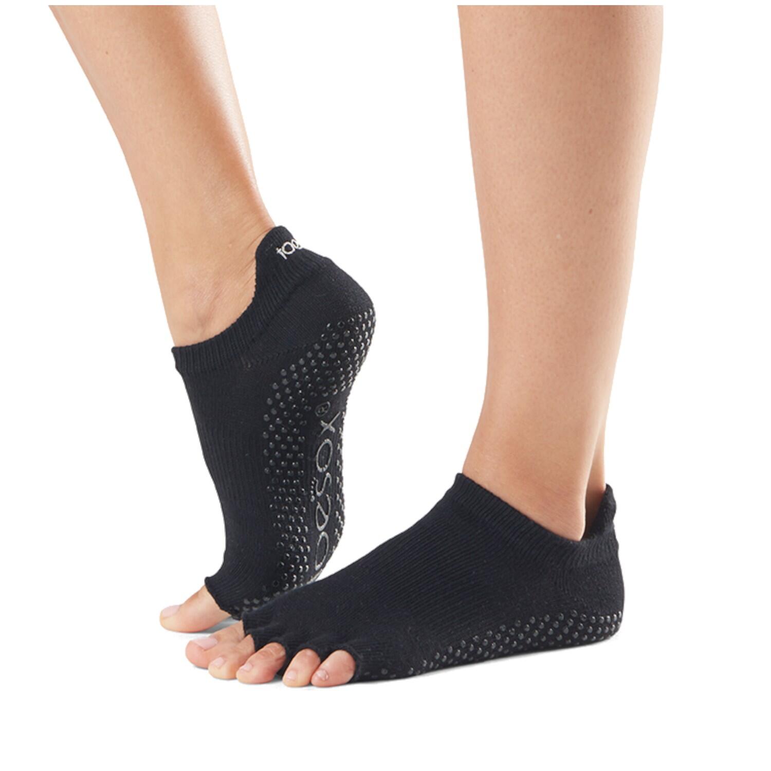 ToeSox Yoga Half Toe No-Show Grip Teensokken - Zwart - 39/42 2/2