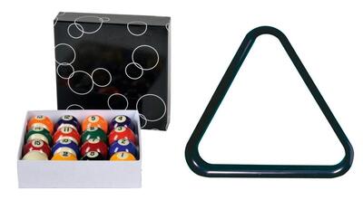 Palline da biliardo 57 mm nuove + set triangolo