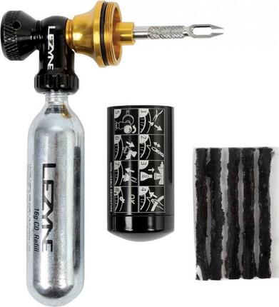 Lezyne Tubeless CO2 Blaster CO2-Spender und Tubeless Tire Repair Kit Schwarze Go