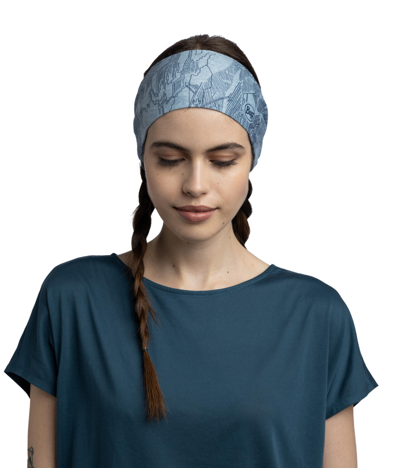 Bandeau Unisex Buff Coolnet UV Wide Blue 4/6