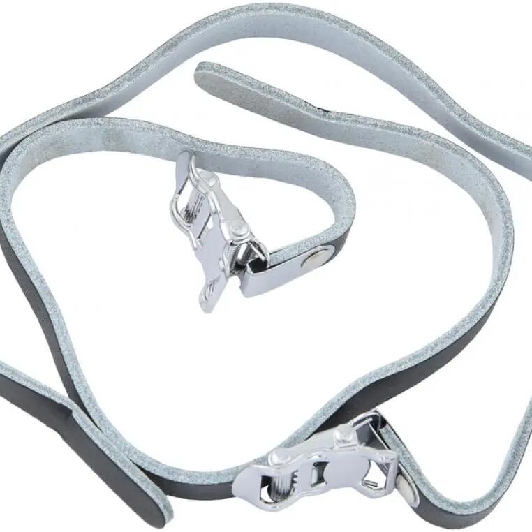 CONTEC Leather Toe Clip Straps 13 x 450 mm, pair, black