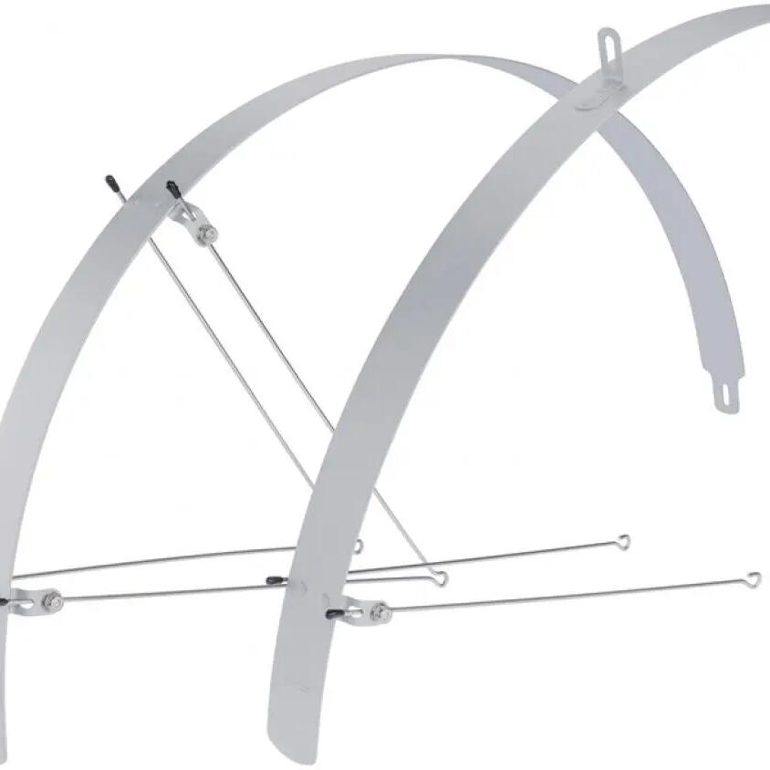 CONTEC Flat Fender Set — 28-inch, 32 mm, Aluminium, Silver.