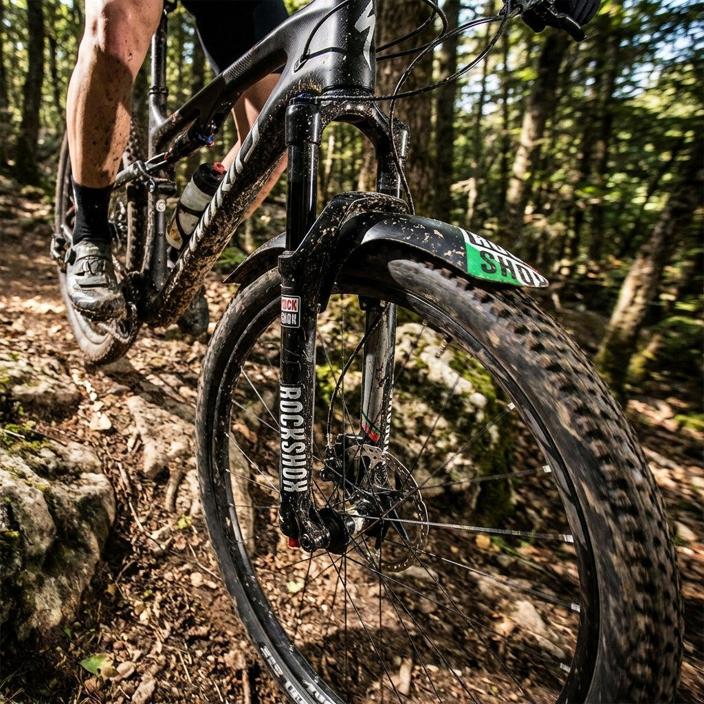 Guardabarros delantero clip-on ROCKSHOX negro con bandera Italia 2/3