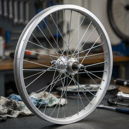 Bike-Parts achterwiel 24x1.90 inch aluminaaf schroefkrans zilver vaste as...