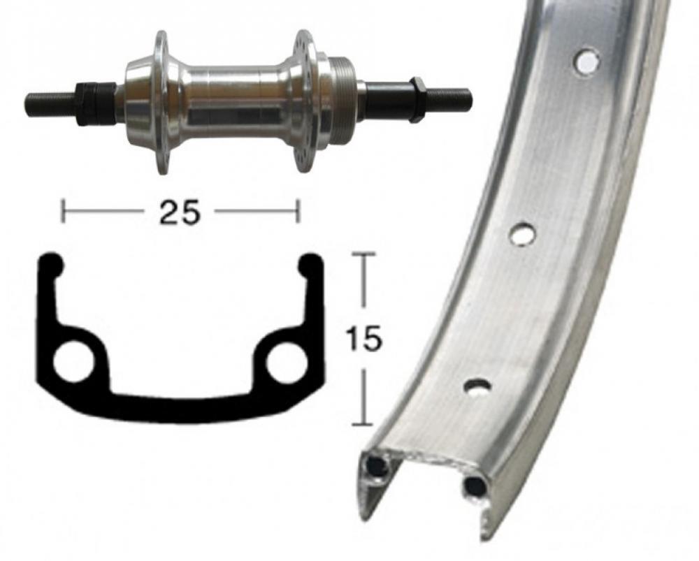 Bike-Parts Laufrad Hinterrad 24x1.90 Zoll Alunabe Schraubkranz silber Vollach... 2/3