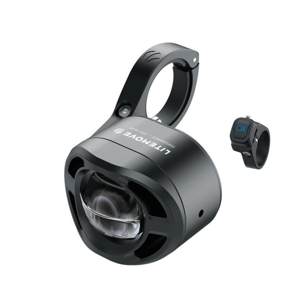 LITEMOVE Frontlicht mit Fernlicht AEW-230 Lenkerhalterung 230 - kompakter Hoc... 2/3