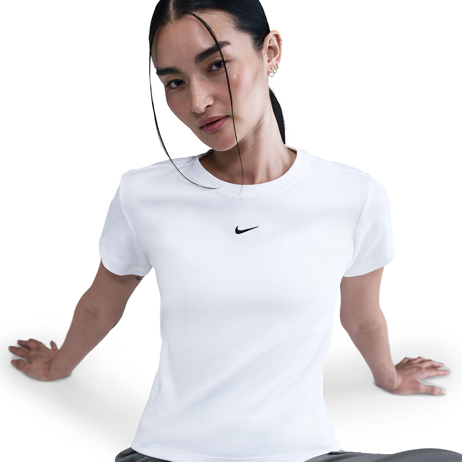 Damen Shirt W NSW RIB TGHT SS TEE 5/7