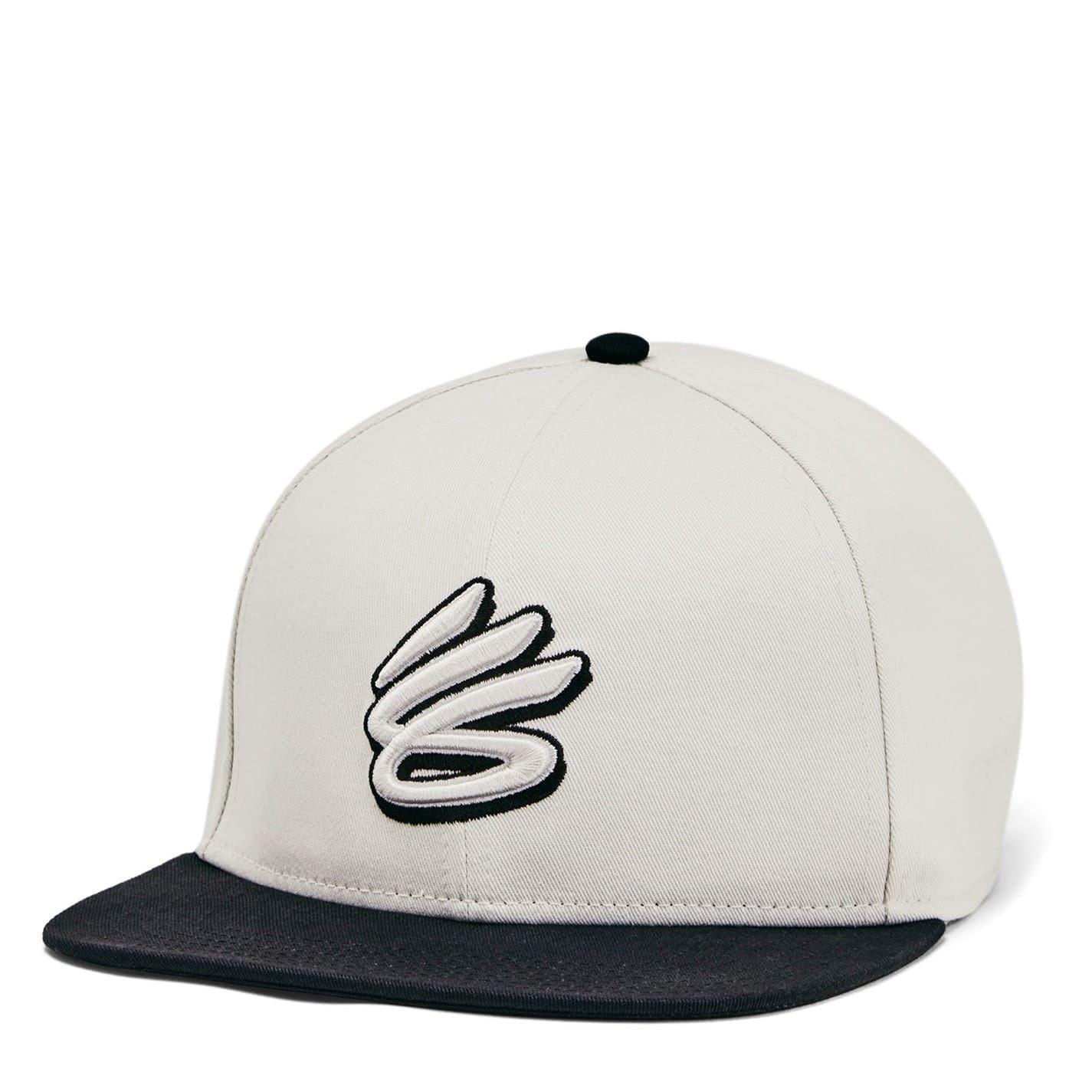 Under Armour Mens Curry Logo Cotton Flat Peak Snapback Cap