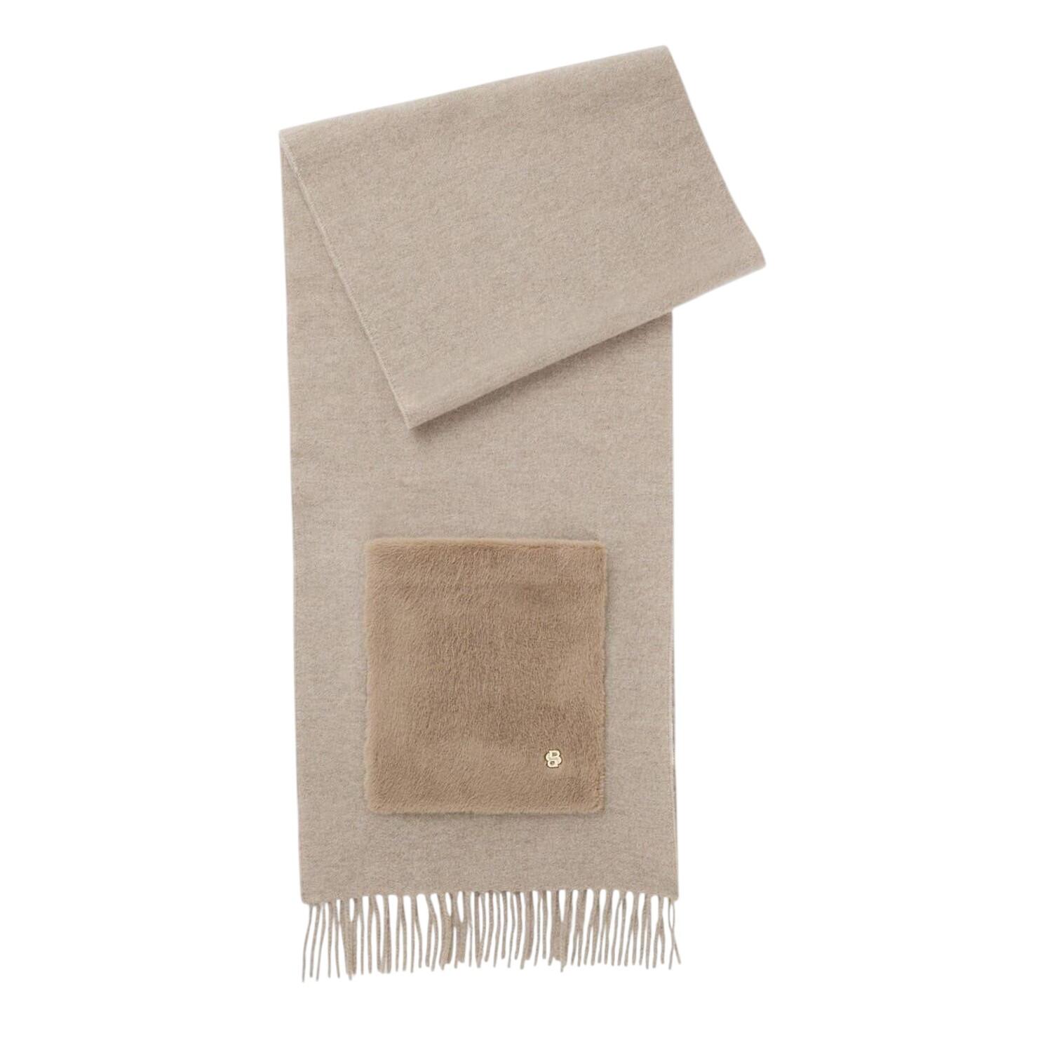 Boss Tassel Wool Blend Patch Pocket Scarf