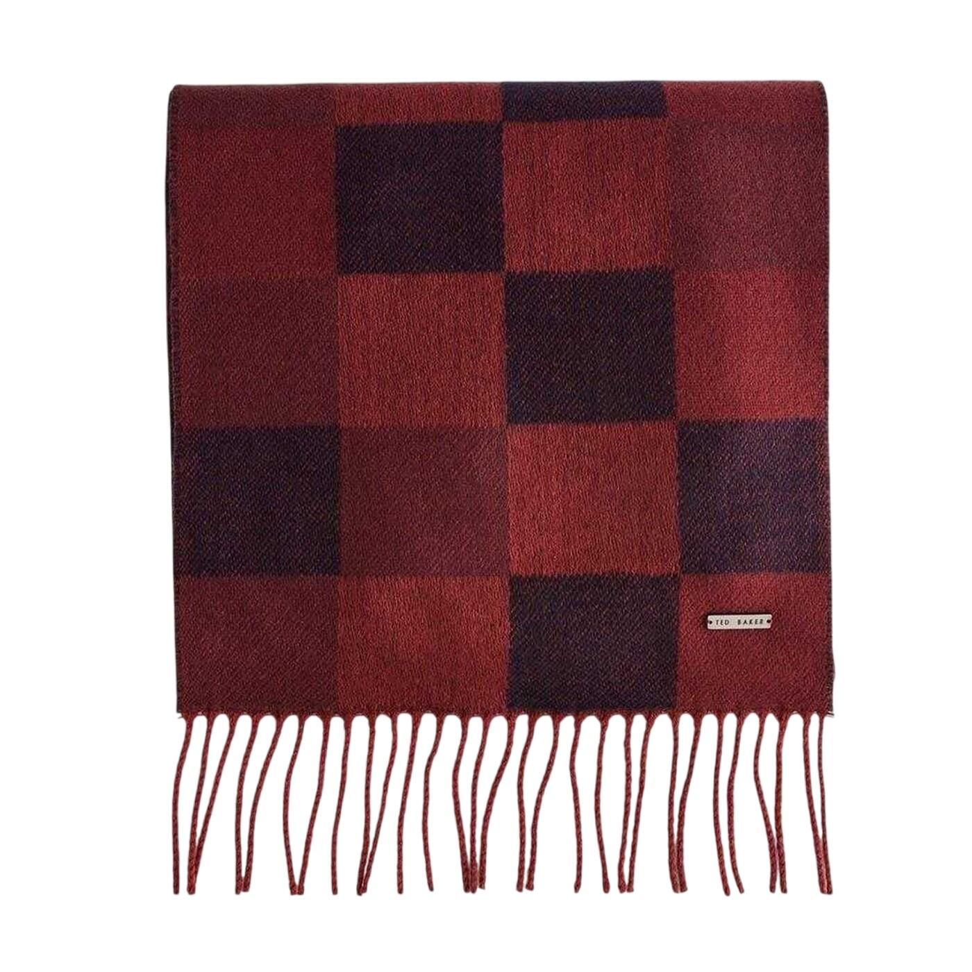 Ted Baker Plaid Acrylic Fringe Scarf