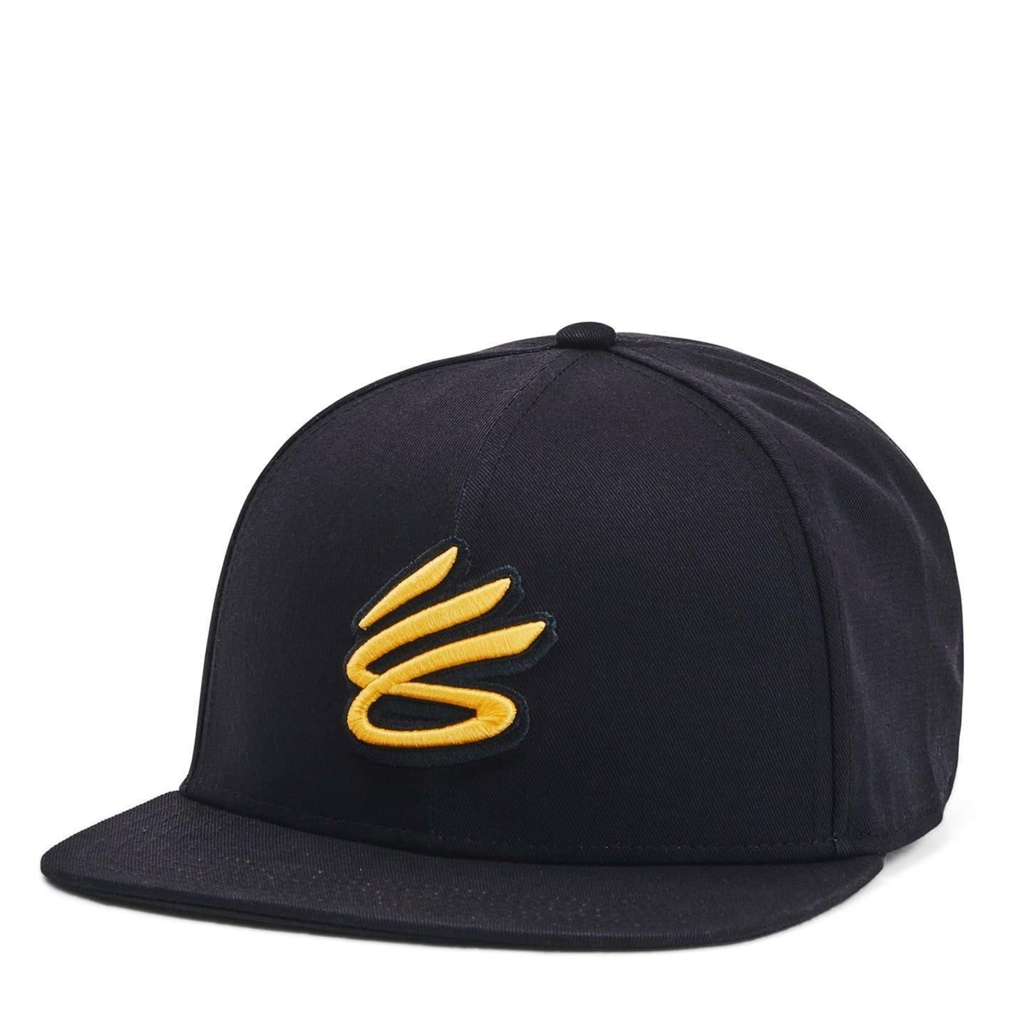 Under Armour Mens Curry Logo Cotton Flat Peak Snapback Cap