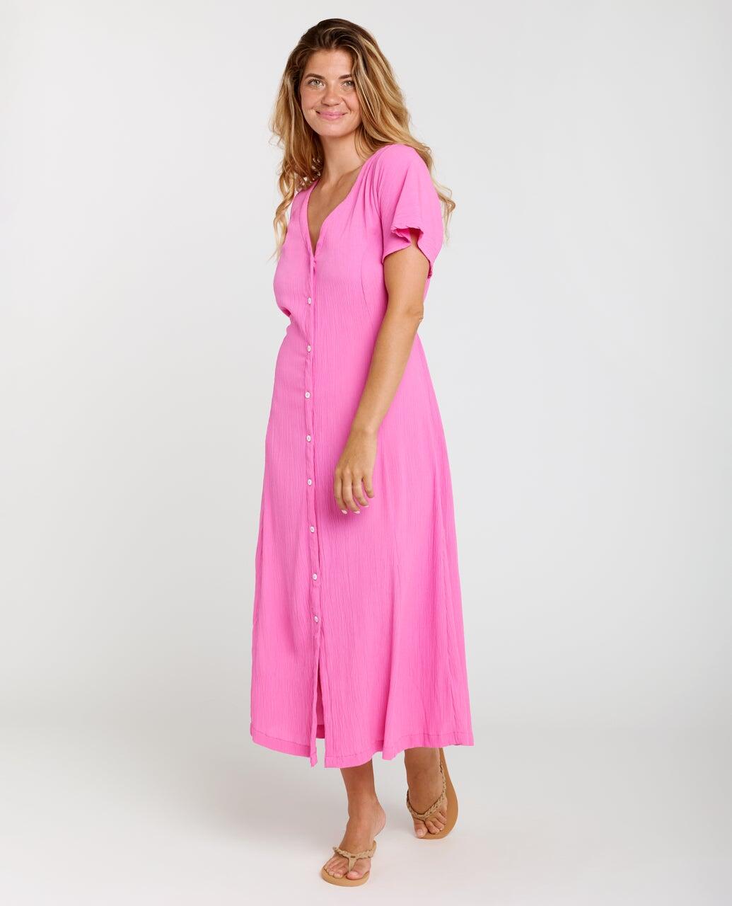 Robe Femme Molokai manches courtes - Super Pink 2/7