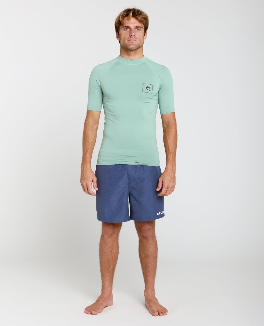 UV-shirt Heren Streamline UPF Short Sleeve Rash Vest - Aloe 4/6