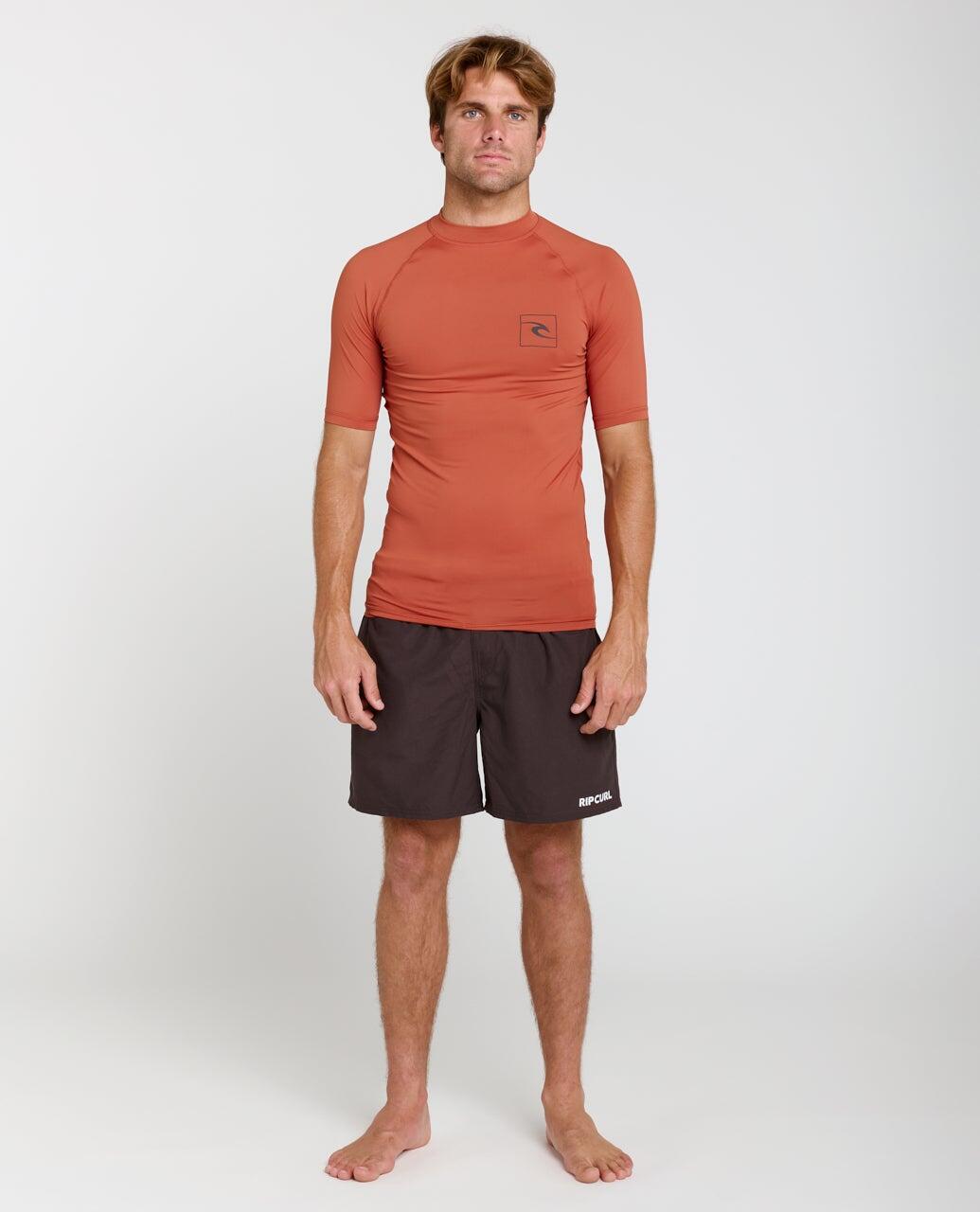 T-shirt anti-UV Homme Streamline UPF Short Sleeve Rash Vest - Baked Clay 4/6