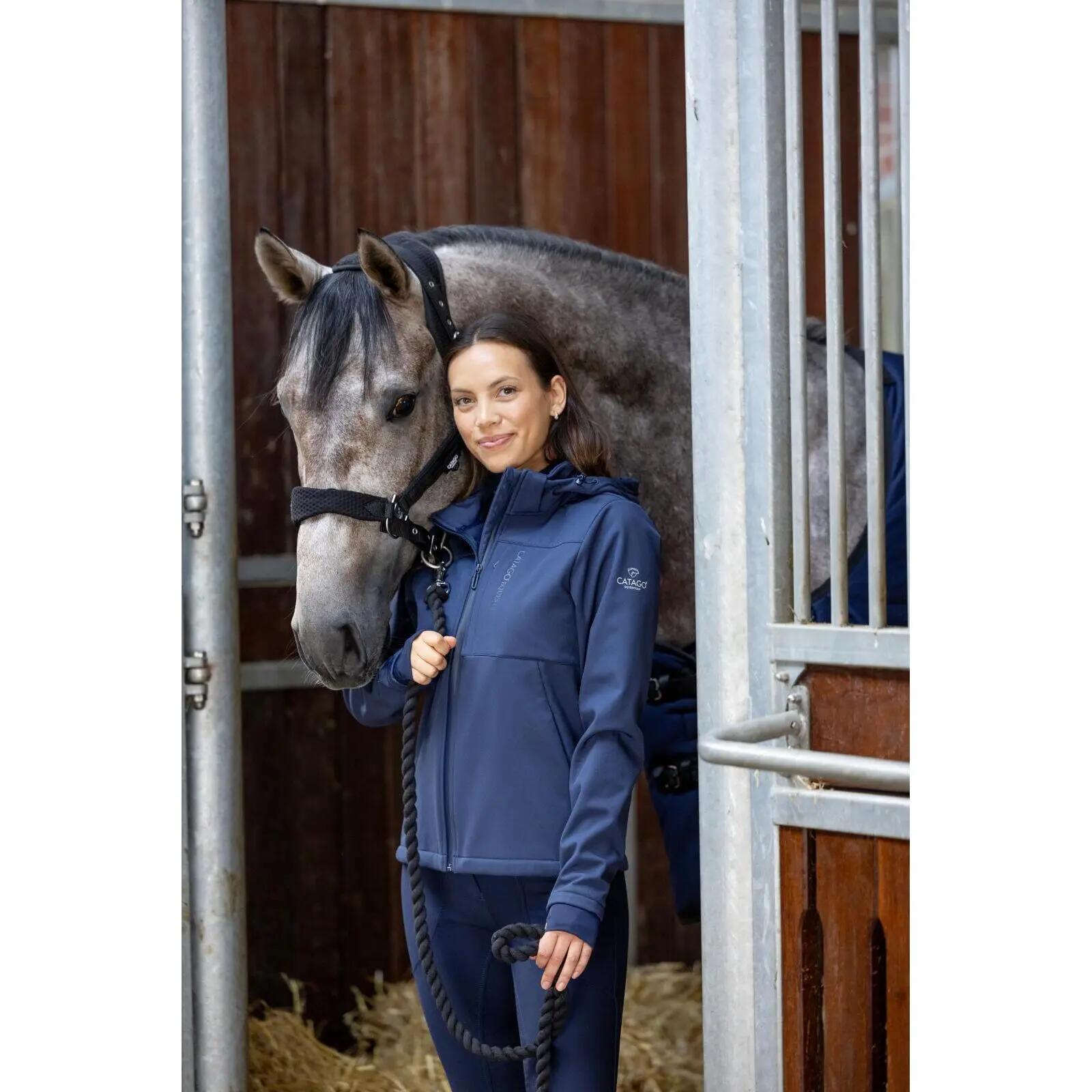 Chaqueta de equitación con capucha softshell de cremallera completa mujer Catago 3/3