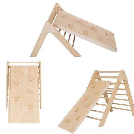 Aire de jeux d'intérieur enfant triangle d'escalade toboggan Moon Naturel