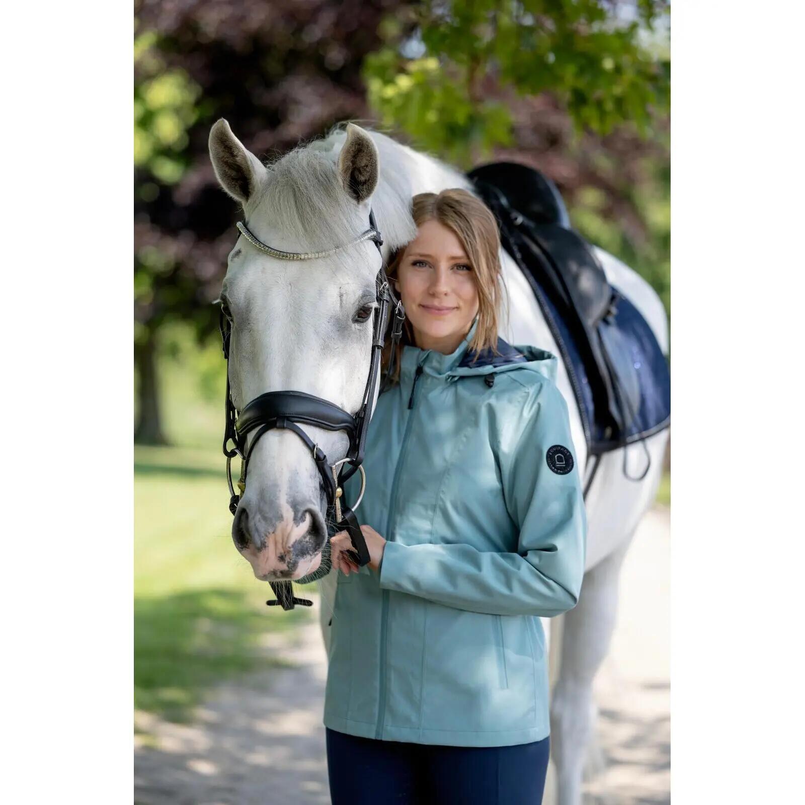 Veste imperméable équitation à capuche femme Equipage Amelia 3/5